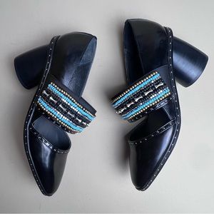 initial Lather beaded Pump Shoe size 39 8.5